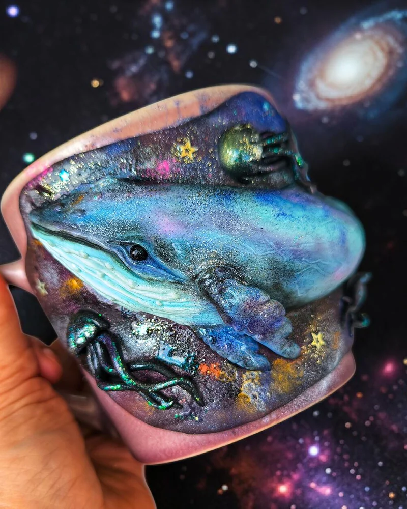 Кружка с космическим китом