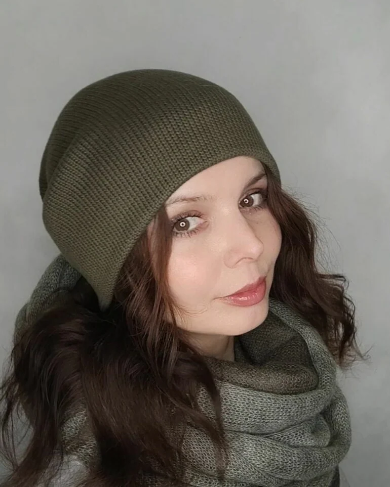 шапка бини двойная из хлопка