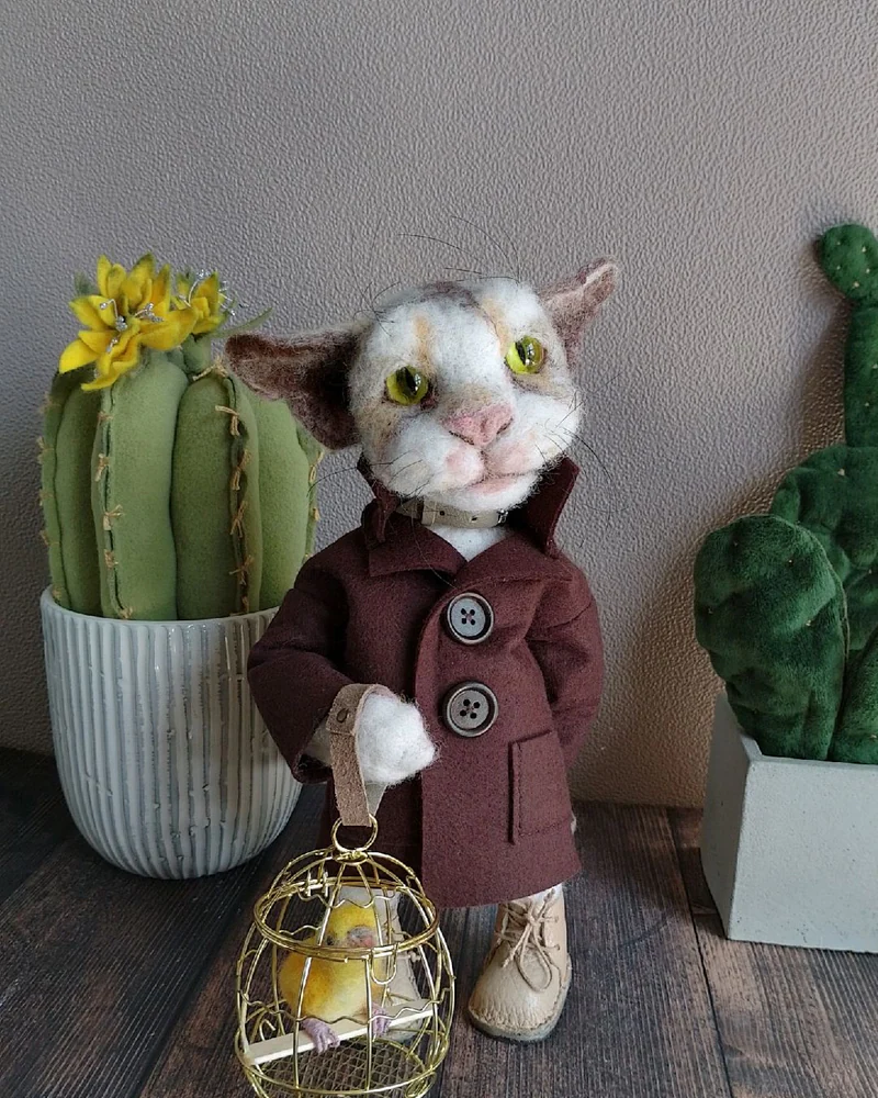 Кот, по имени Кот. Игрушка из шерсти