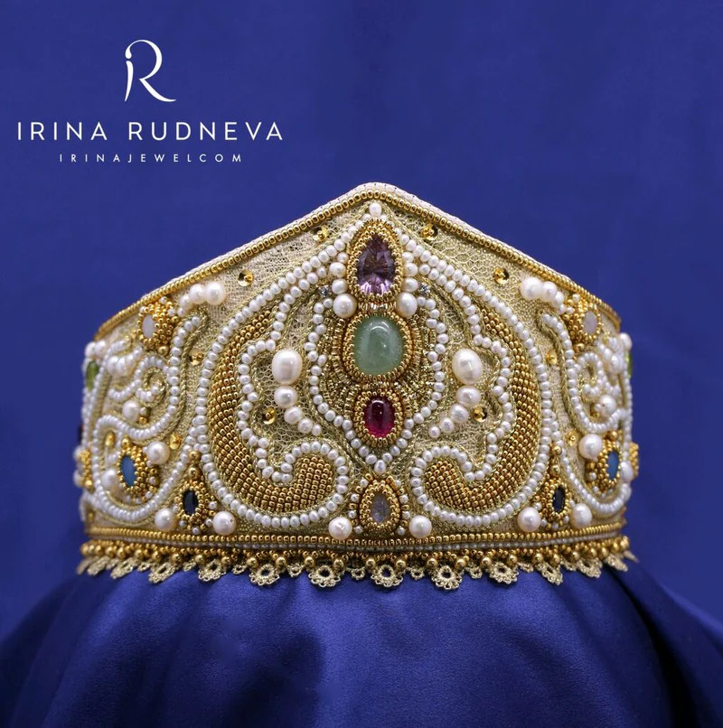 Вышитый авторский кокошник "РУССКИЙ", Ирина Руднева
