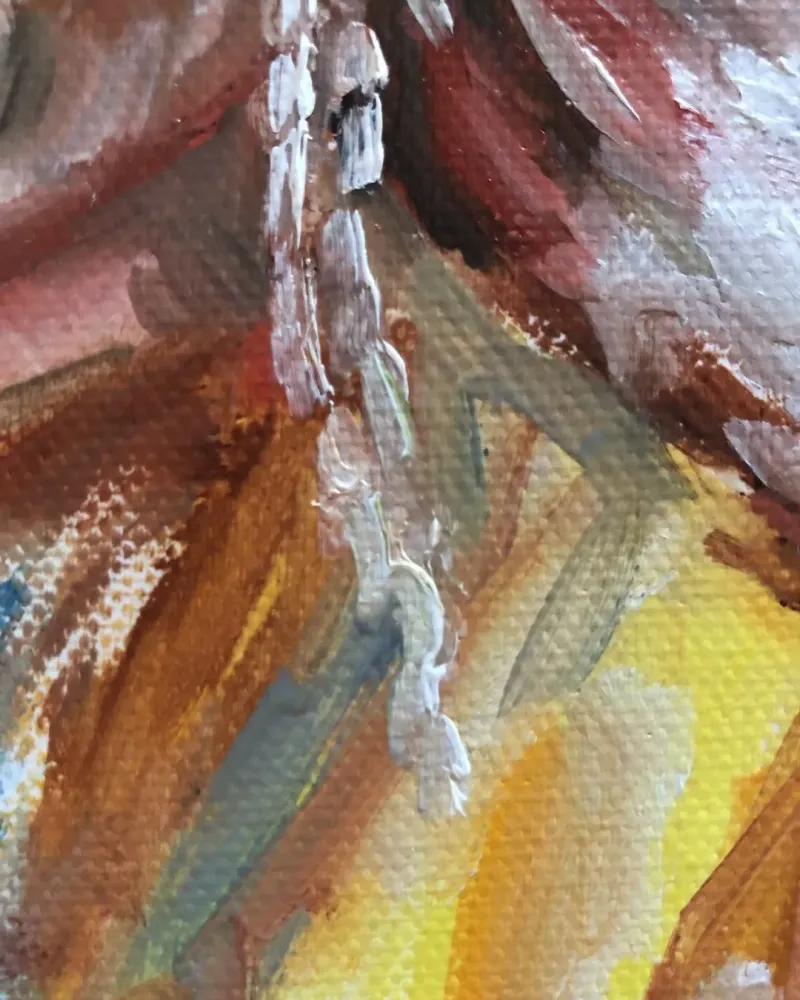 Индеец. Картина маслом 20×20 см — 20×20 см