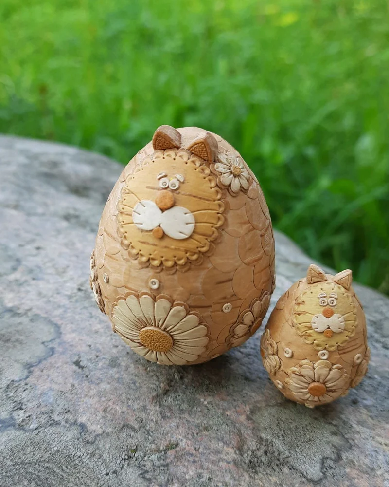 Кот Цветочный. Береста — малый, 4 см