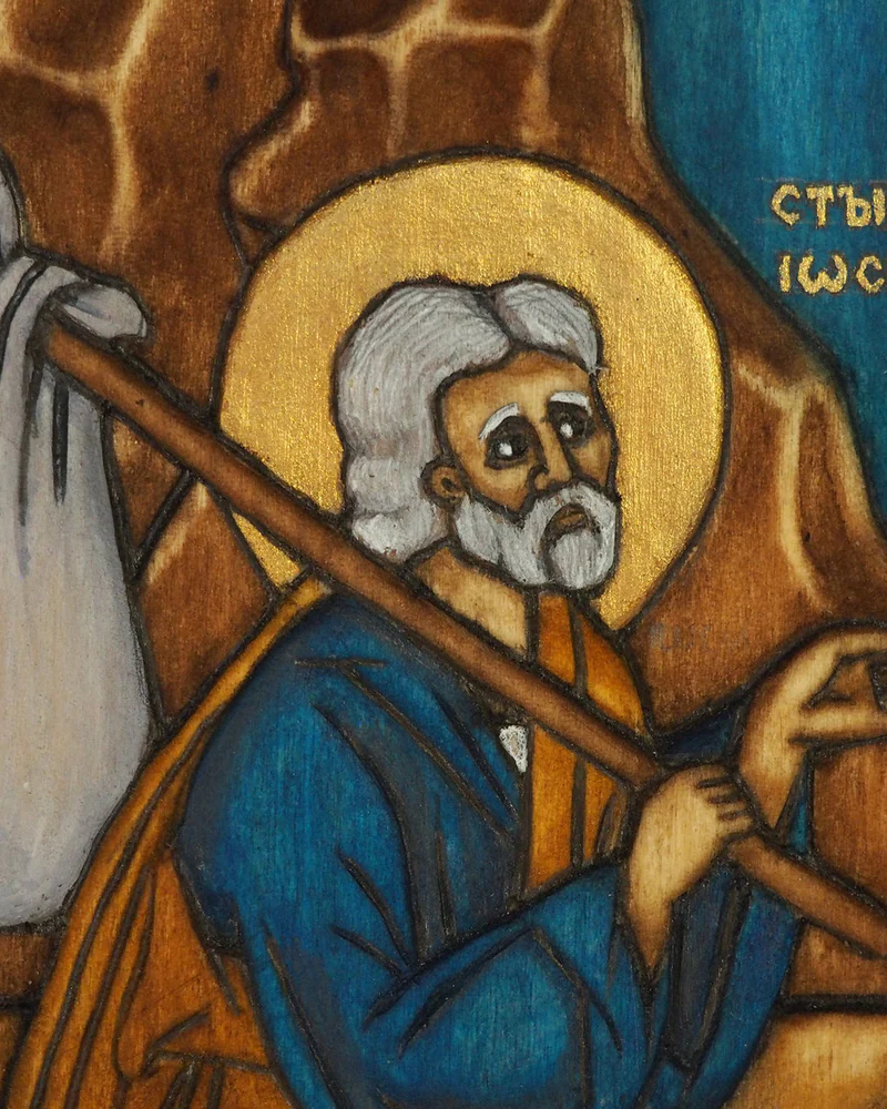 Бегство в Египет, Святое Семейство - резная православная икона