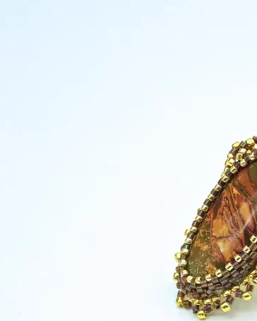 Кольцо с яшмой и Swarovski
