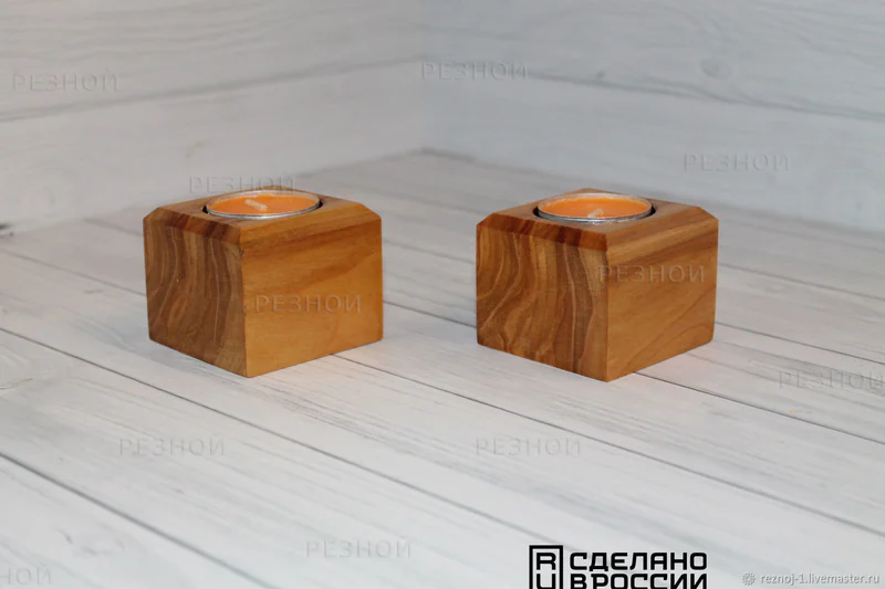 Подсвечники из дерева