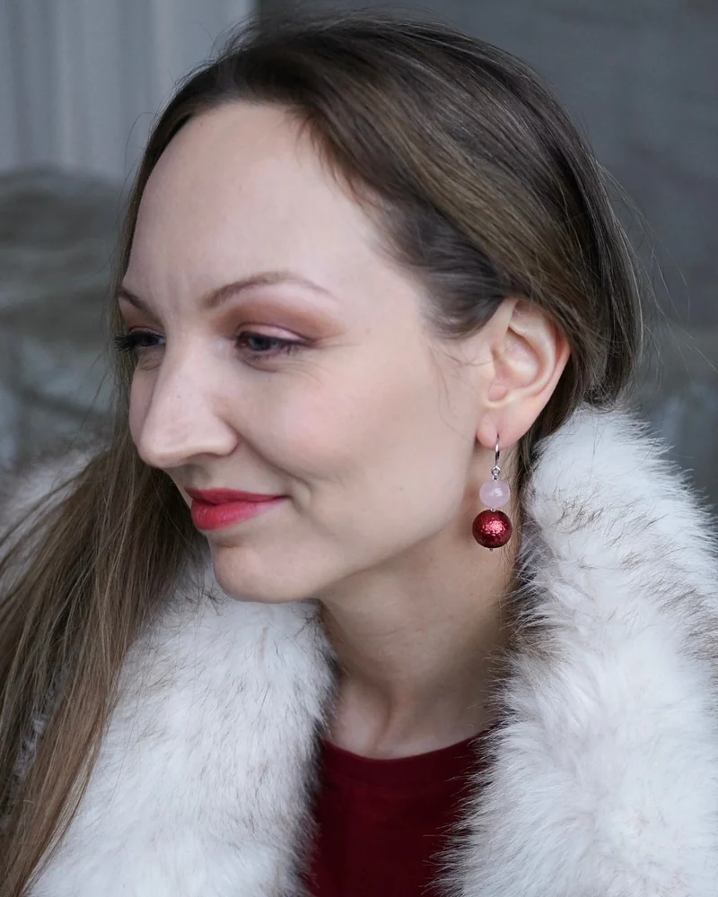 Серьги с розовым кварцем — Серьги с розовым кварцем