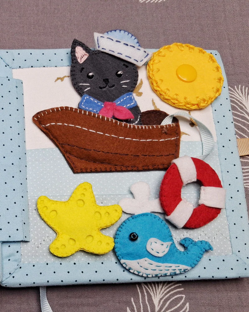 Фетровая книга «Кот на море» 14х14 — 14х14 см