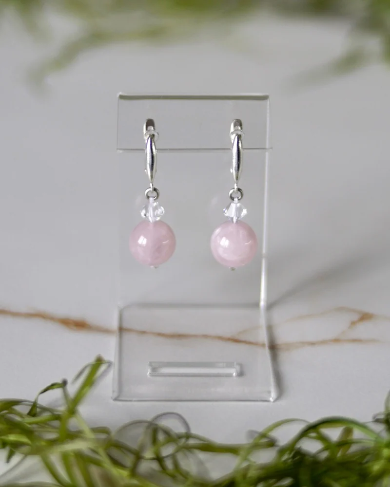 Серьги с розовым кварцем — Серьги с розовым кварцем