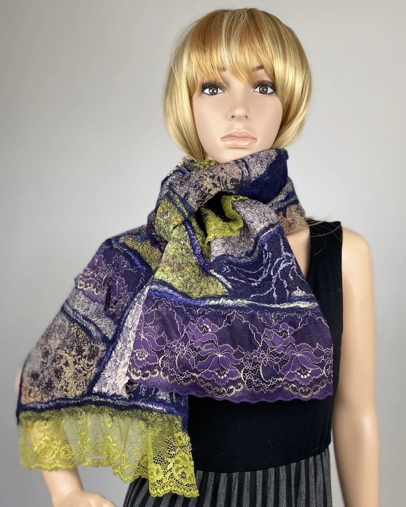 Шарф валяный из шерсти мериноса "High-fashion"