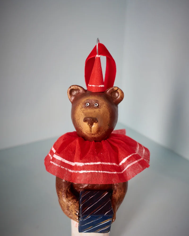Ёлочная игрушка «Мишка на барабане»