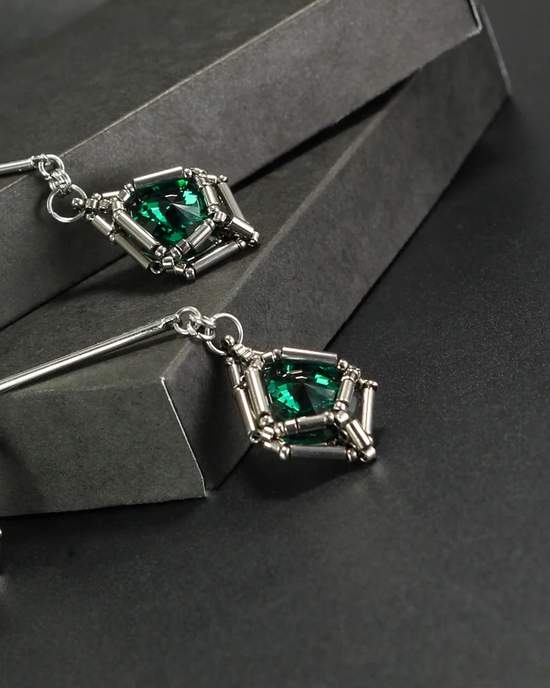 Стильные серьги "Urban emerald" — Основной