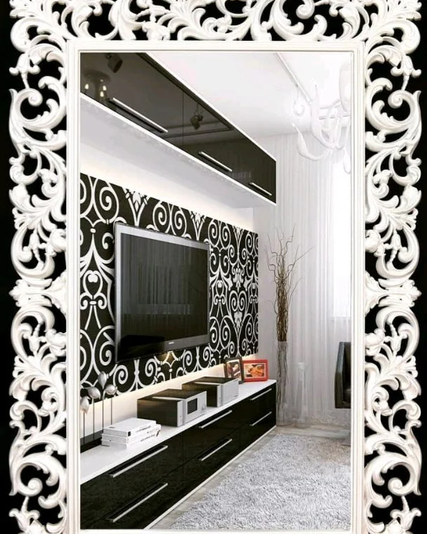 Зеркало резное 120×80 (белый) — Основной