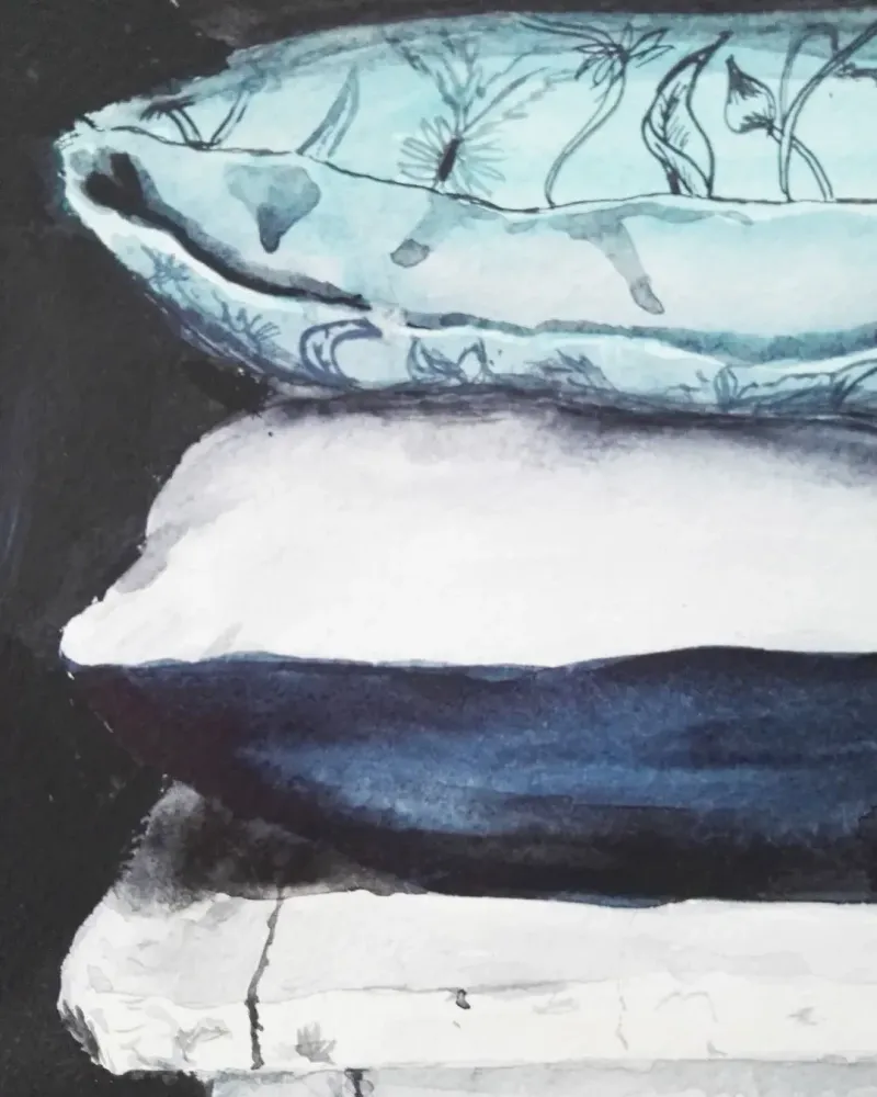 Подушки. Акварель 30×40 см — 30×40 см
