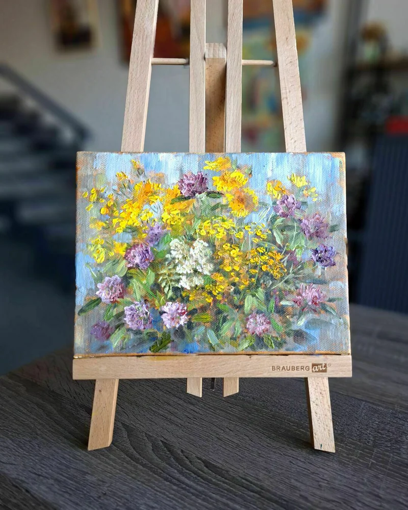 Августовские цветы. Картина маслом