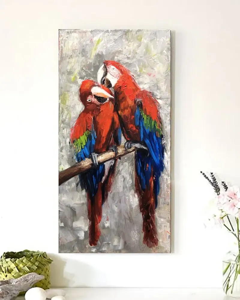 Попугаи Ара. Картина маслом 30×60 см — 30×60 см