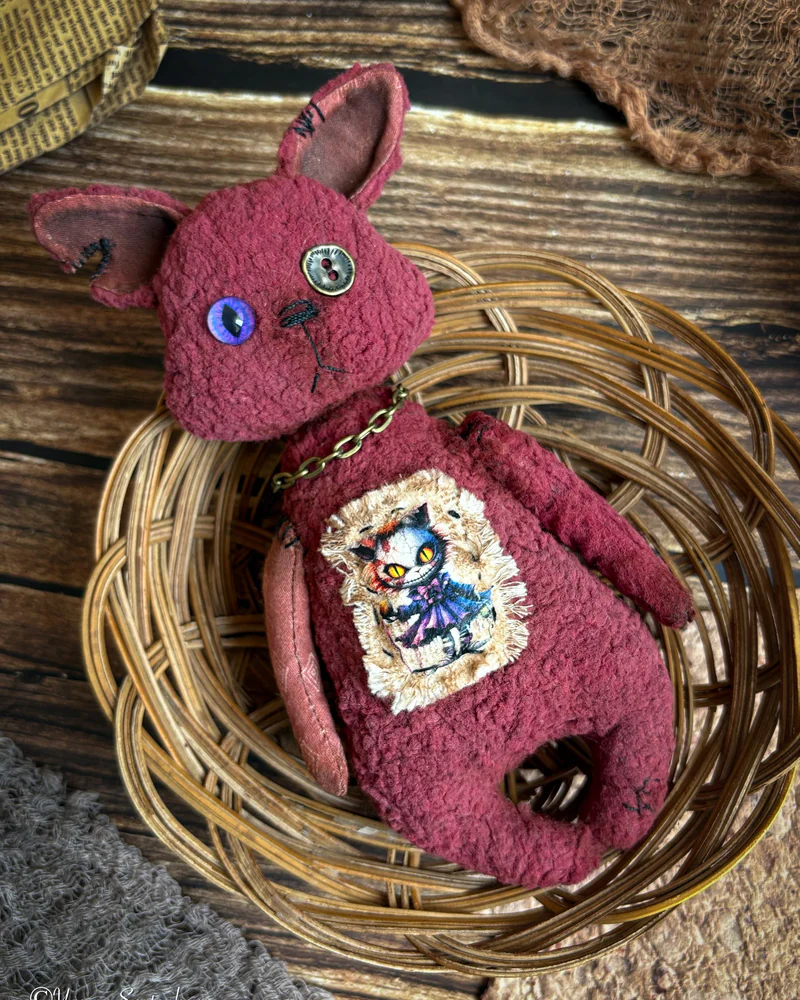 Игрушка Тедди «Крейзи Кот», бордовый