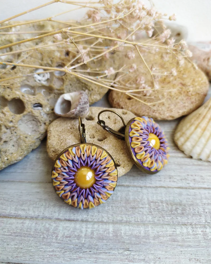 серьги из полимерной глины Лето — серьги Лето