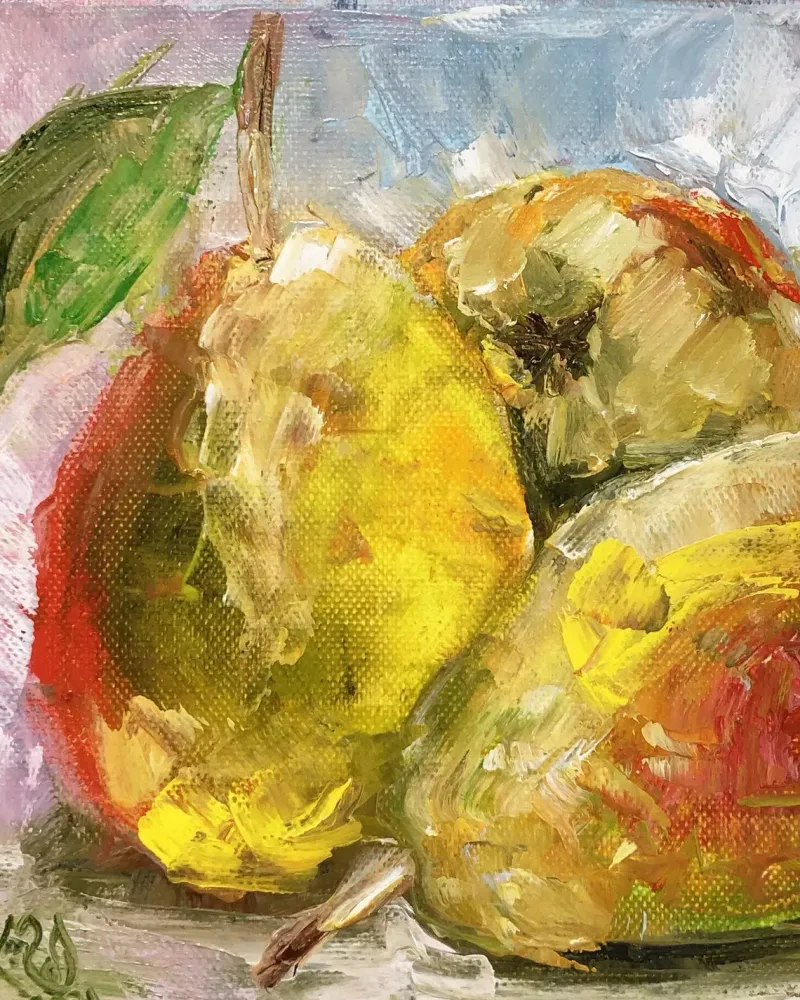 Груши. Картина маслом 20×20 см — 20×20 см