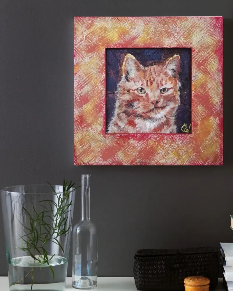 Портрет кошки. Картина маслом 20×20 см — 20×20 см