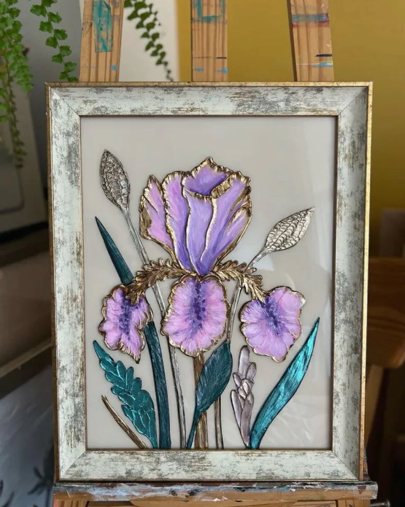 Картина «Ирис», 30×40 см, на светлом фоне