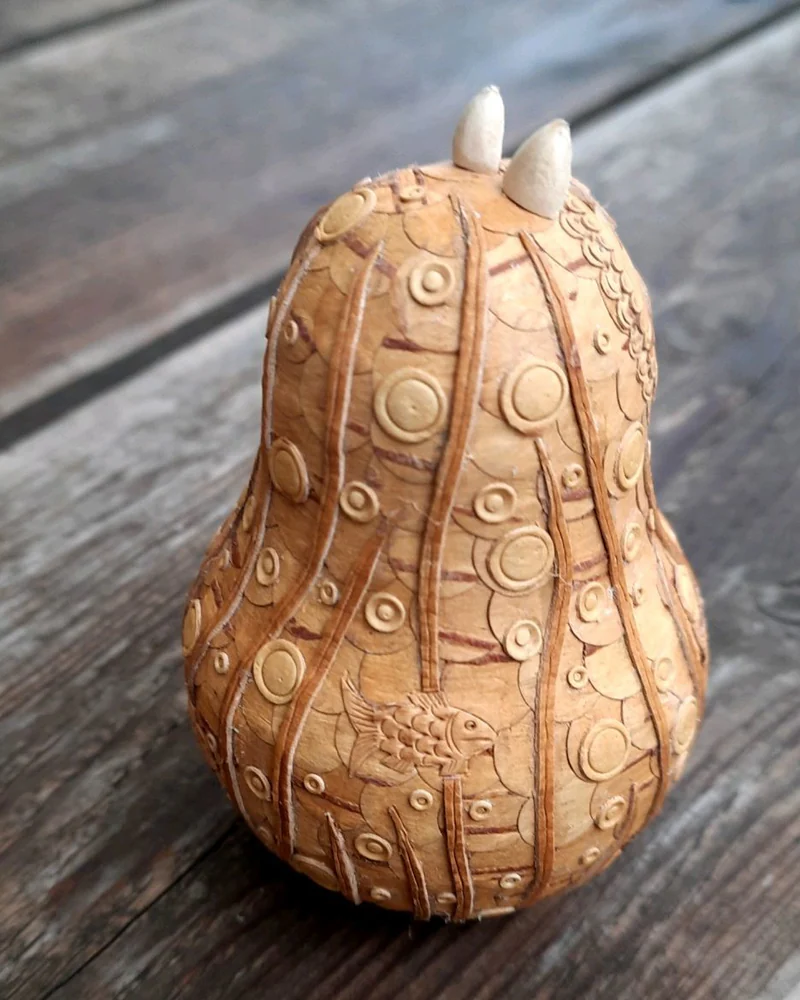 Кот-неваляшка Рыбачок. Береста