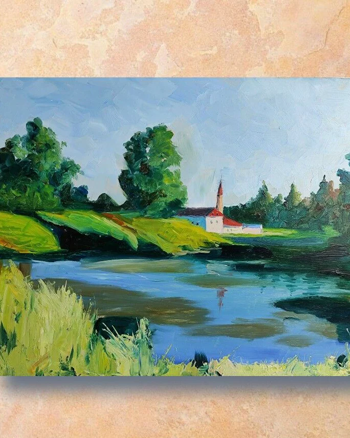 Картина Летнее утро масло 33 на 22 см