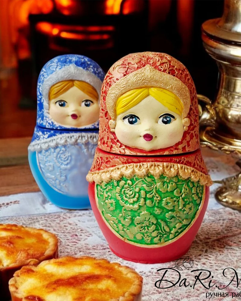 Кашпо из гипса "Матрёшка"