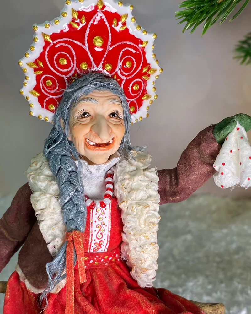 Ёлочная игрушка «Баба Яга на метле»