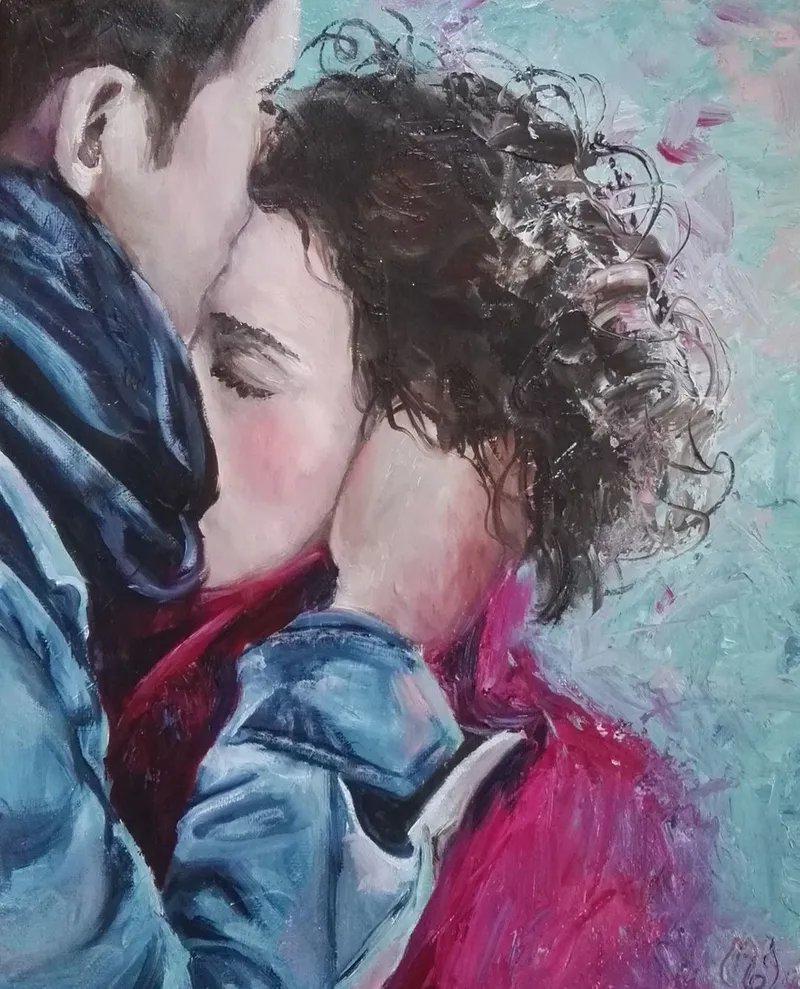Долгожданная встреча. Картина маслом 40×50 см — 40×50 см