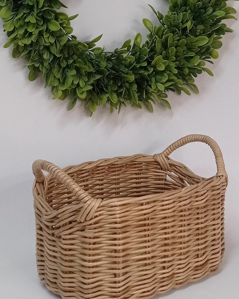 Плетеные овальные корзины с ручками — Малая 18×26 см