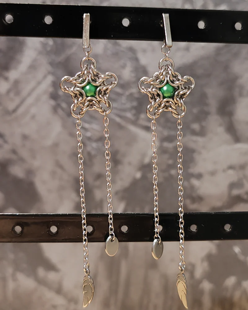Серьги " Звезда" с жемчугом Swarovski