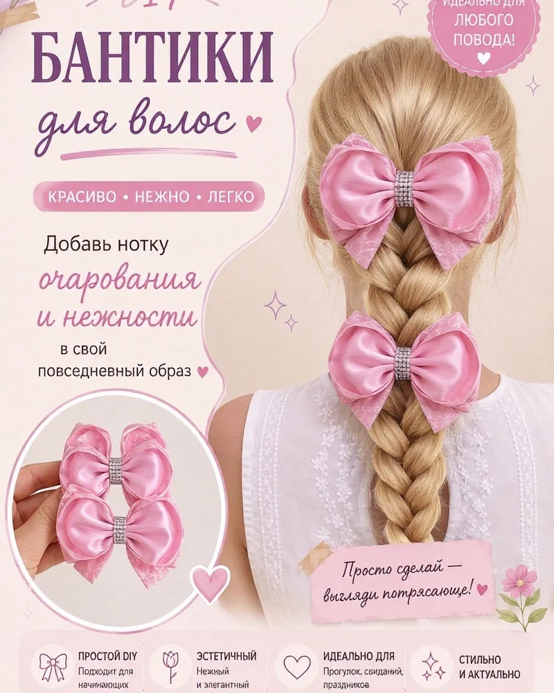 Банты розовые