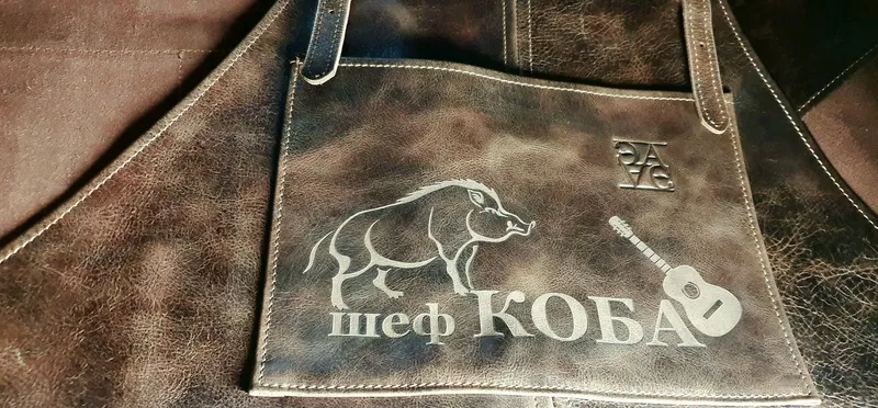 Брутальный кожаный фартук — Коричневый