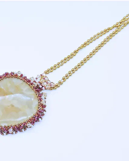 Авторский кулон с агатом и Swarovski