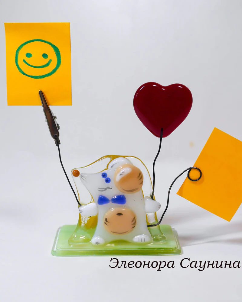 Визитница настольная с держателем для фото Веселый мышонок