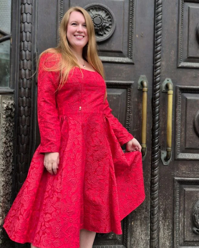 Lady in red жаккардовое платье, премиум Италия