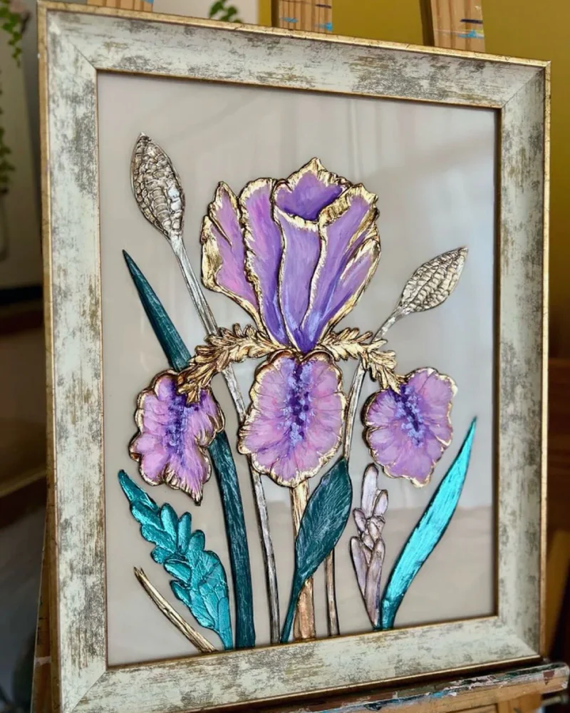 Картина «Ирис», 30×40 см, на светлом фоне