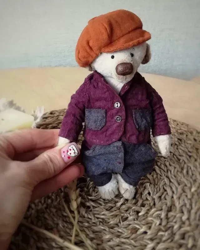 Мишка Тедди Дени, белый, 17 см