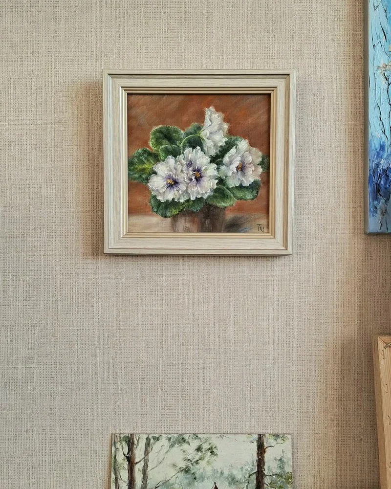 Фиалка. Картина маслом