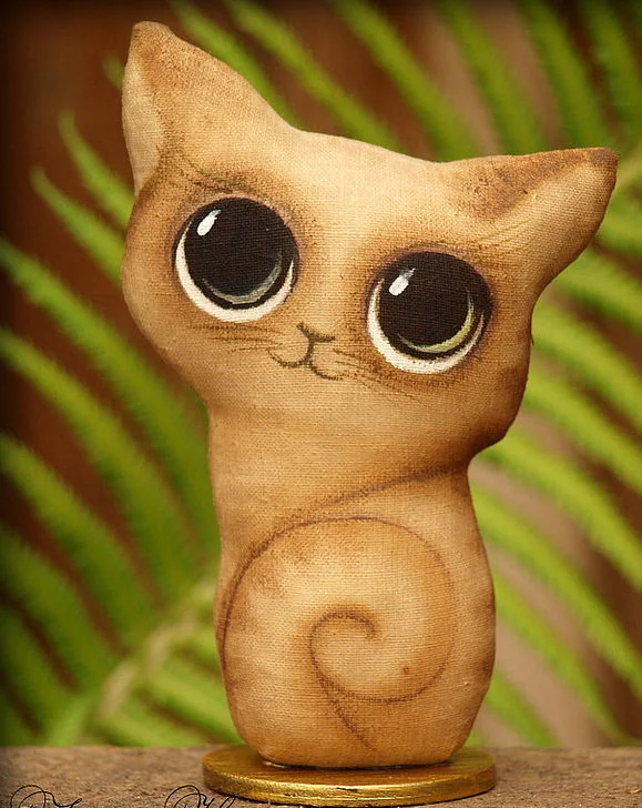 Кошки-крошки. Винтажные малышки. Кофейные Интерьерные игрушки