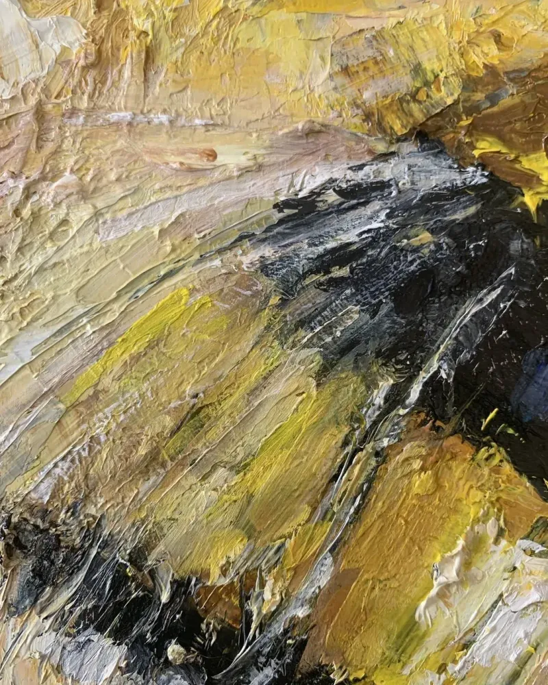 Шмель. Картина маслом 20×20 см — 20×20 см