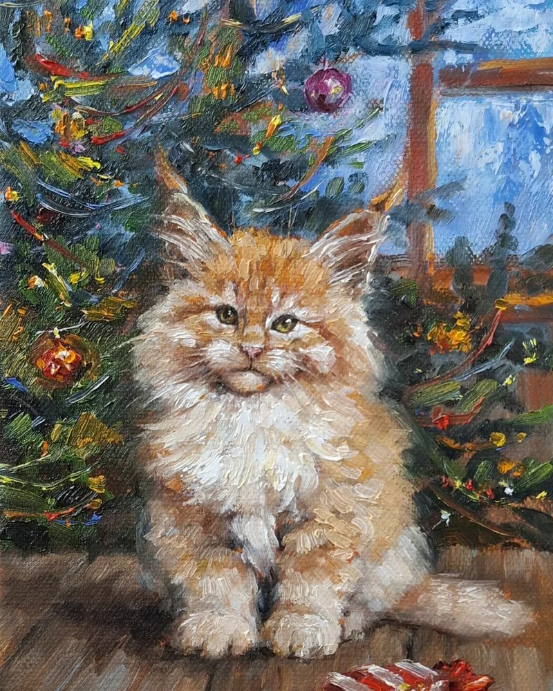 Котята и Новый год. Комплект из двух картин