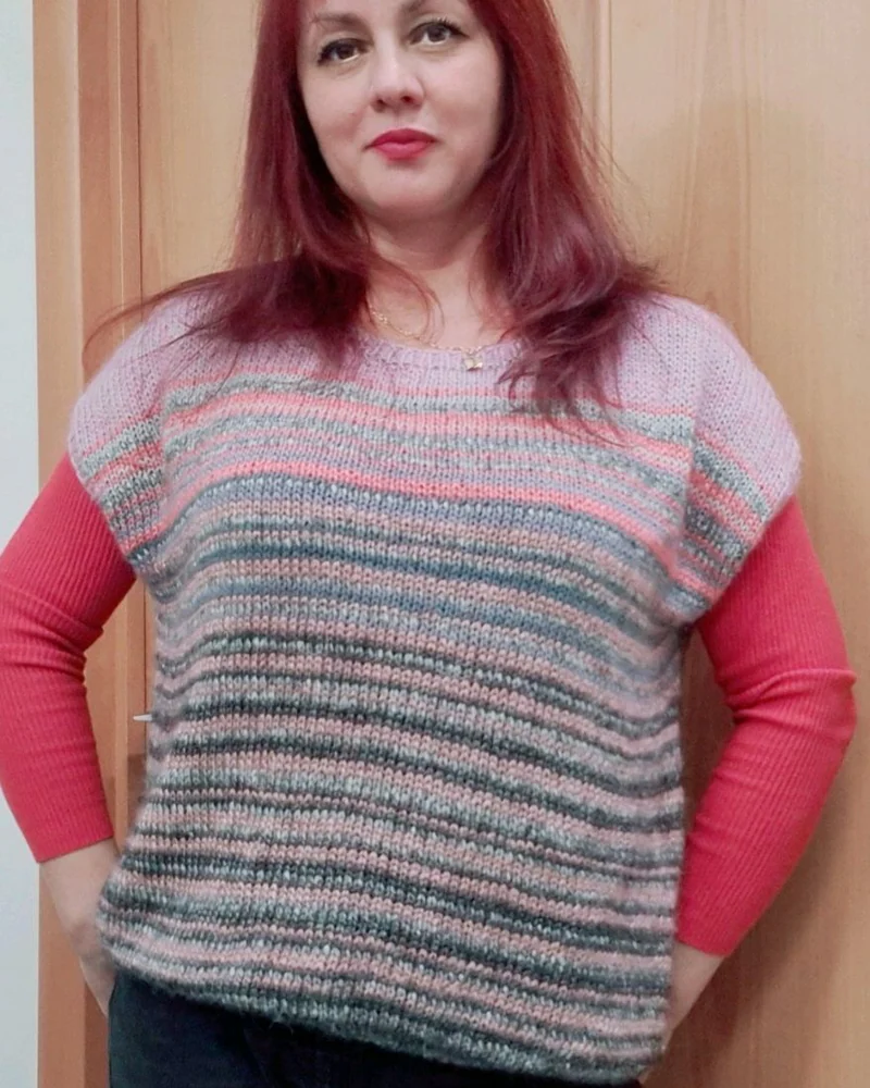 Жилет из нежной пряжи