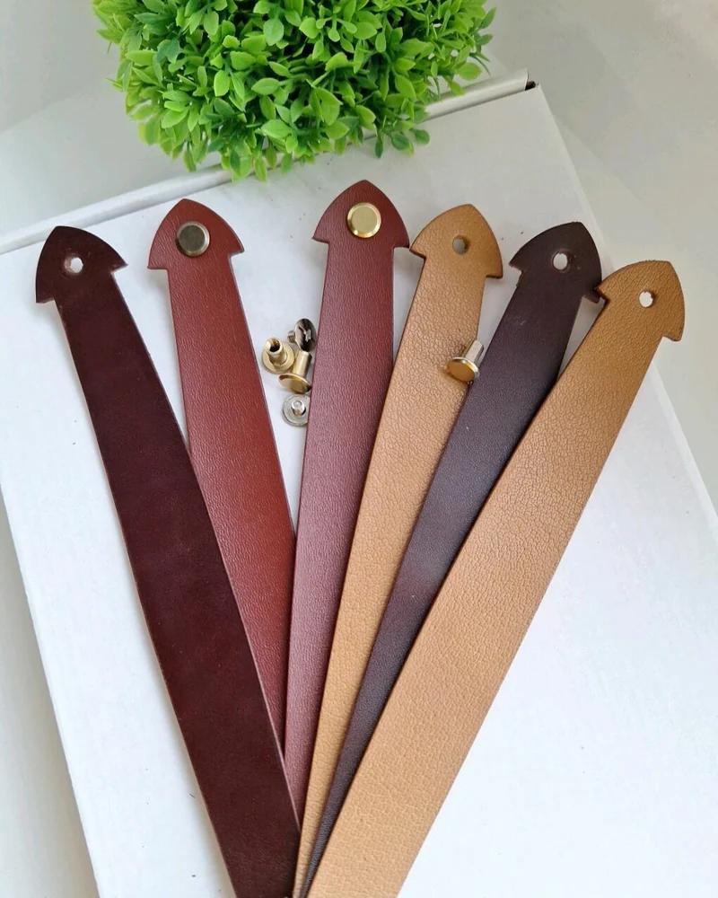 Фигурные ручки из натуральной кожи, 2 шт
