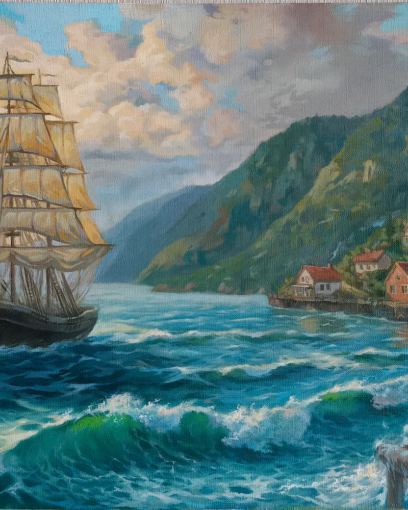 Картина маслом "Старая гавань"40*60