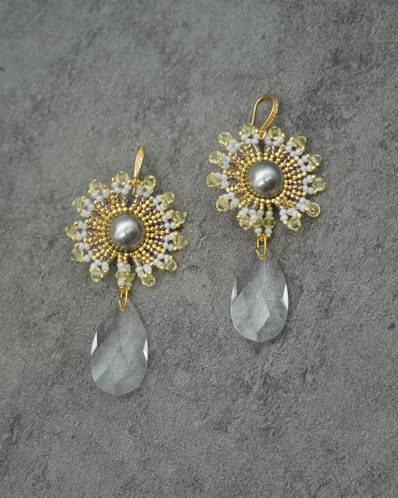 Серьги ажурные ручной работы со Swarovski