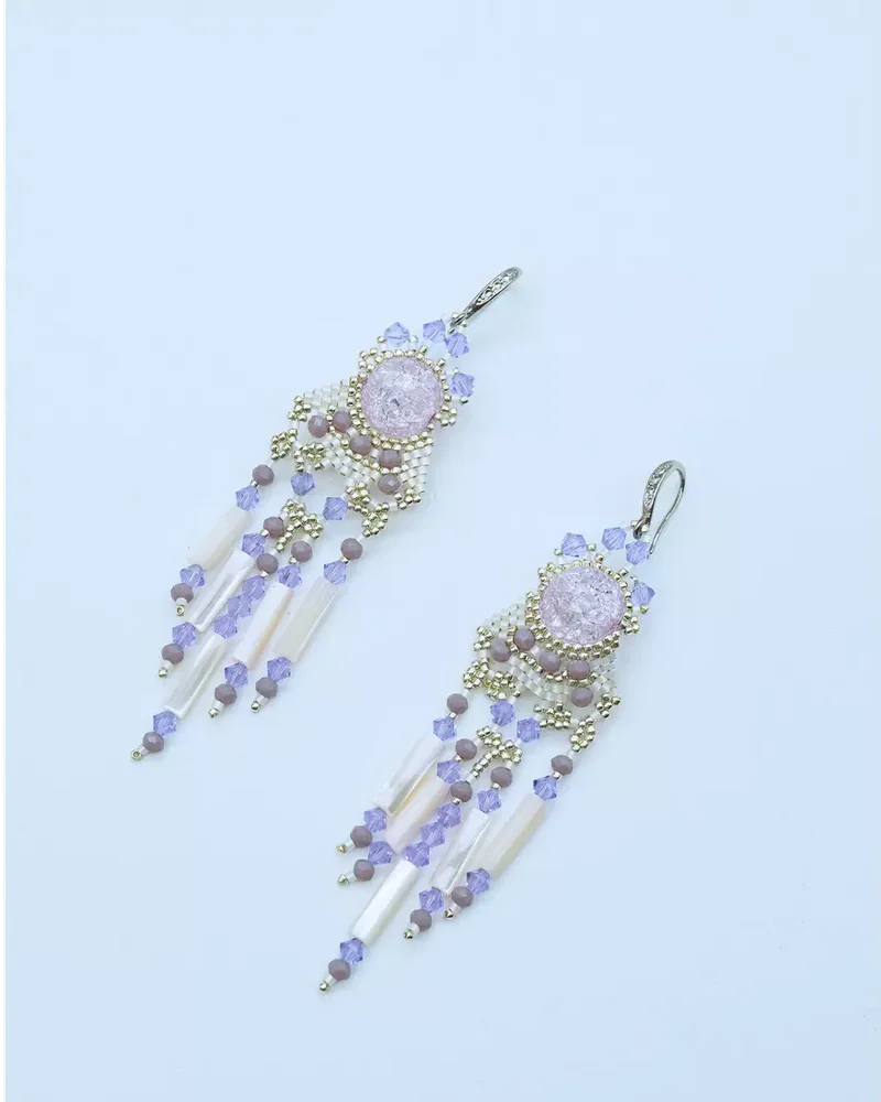 Серьги с перламутром и Swarovski