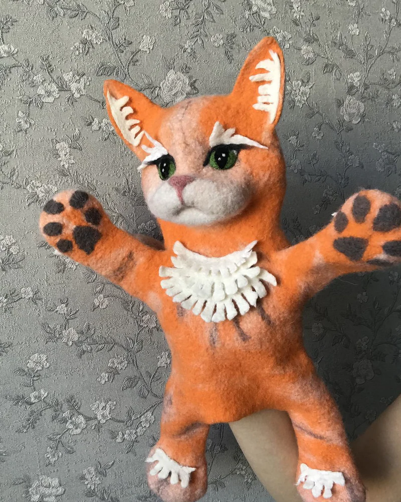 "Котик" Валяная игрушка бибабо, кукольный театр