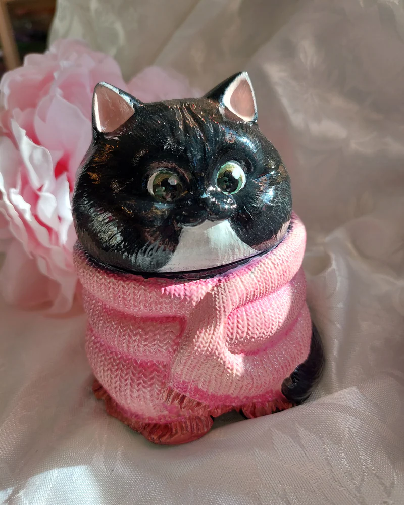 Шкатулка Кот в пледе