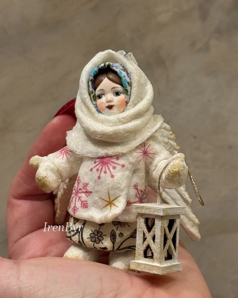 Ватная ёлочная игрушка Ангел